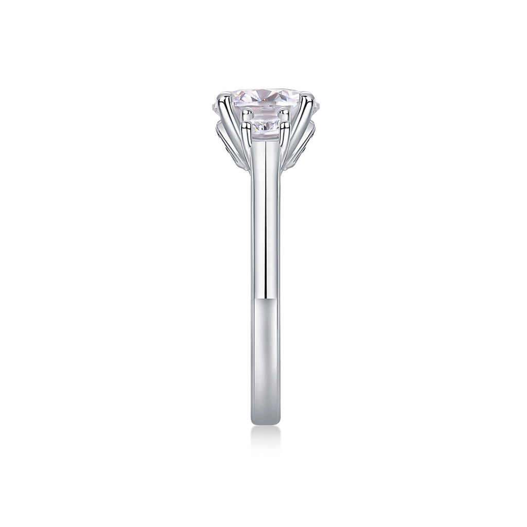 Shine 2 Carat Moissanite Solitaire Ring in Sterling Silver