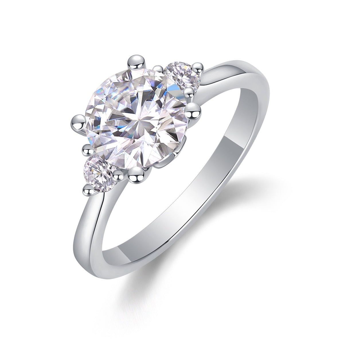Cosmic 2 Carat Moissanite Solitaire Ring in Sterling Silver