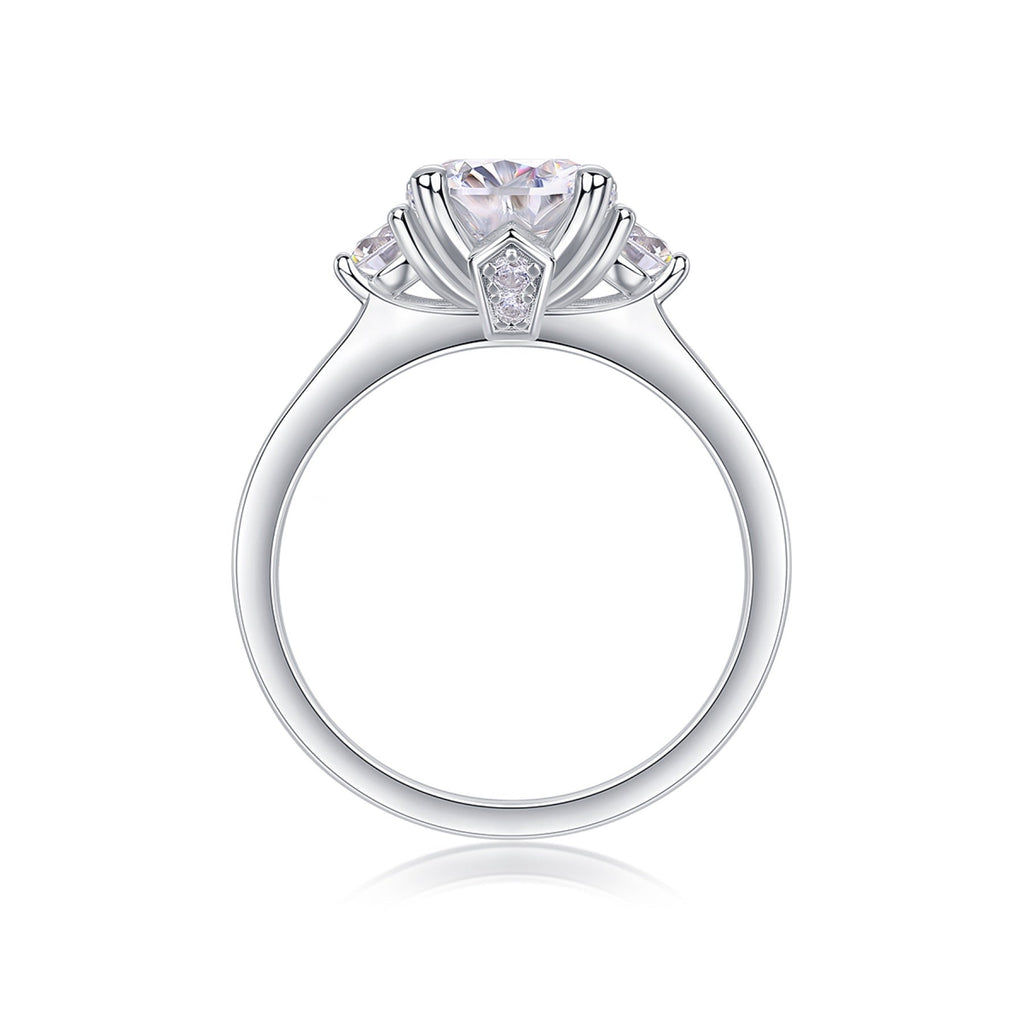 Cosmic 2 Carat Moissanite Solitaire Ring in Sterling Silver