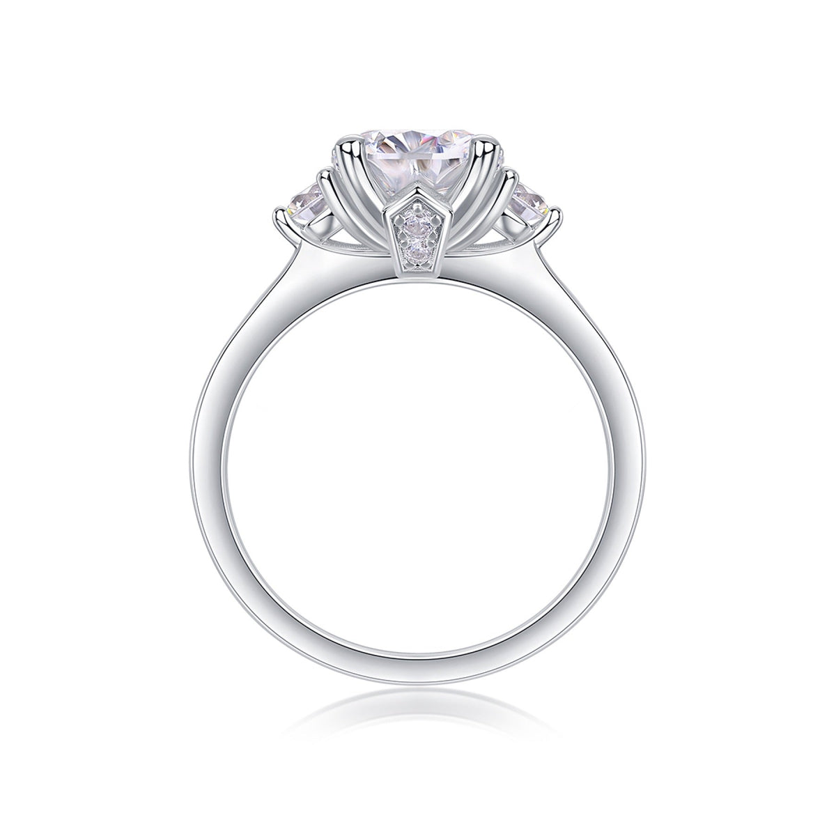 Cosmic 2 Carat Moissanite Solitaire Ring in Sterling Silver