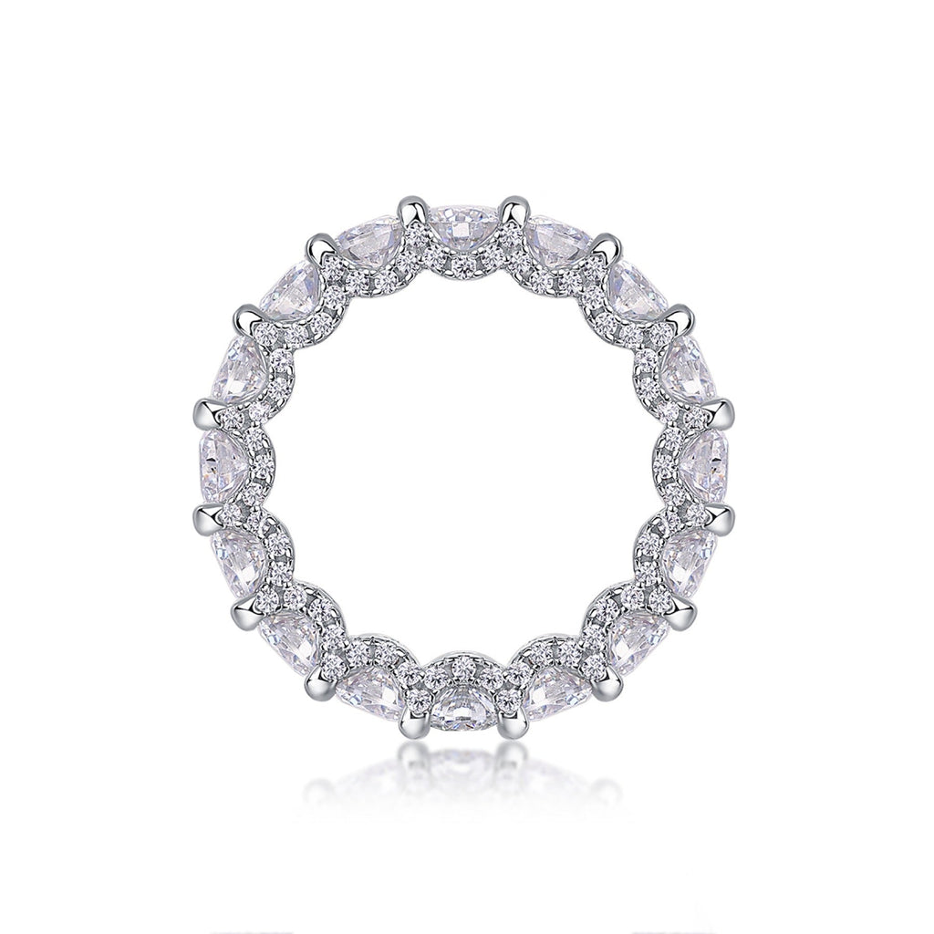 Ferris Moissanite Eternity Band Ring in Sterling Silver
