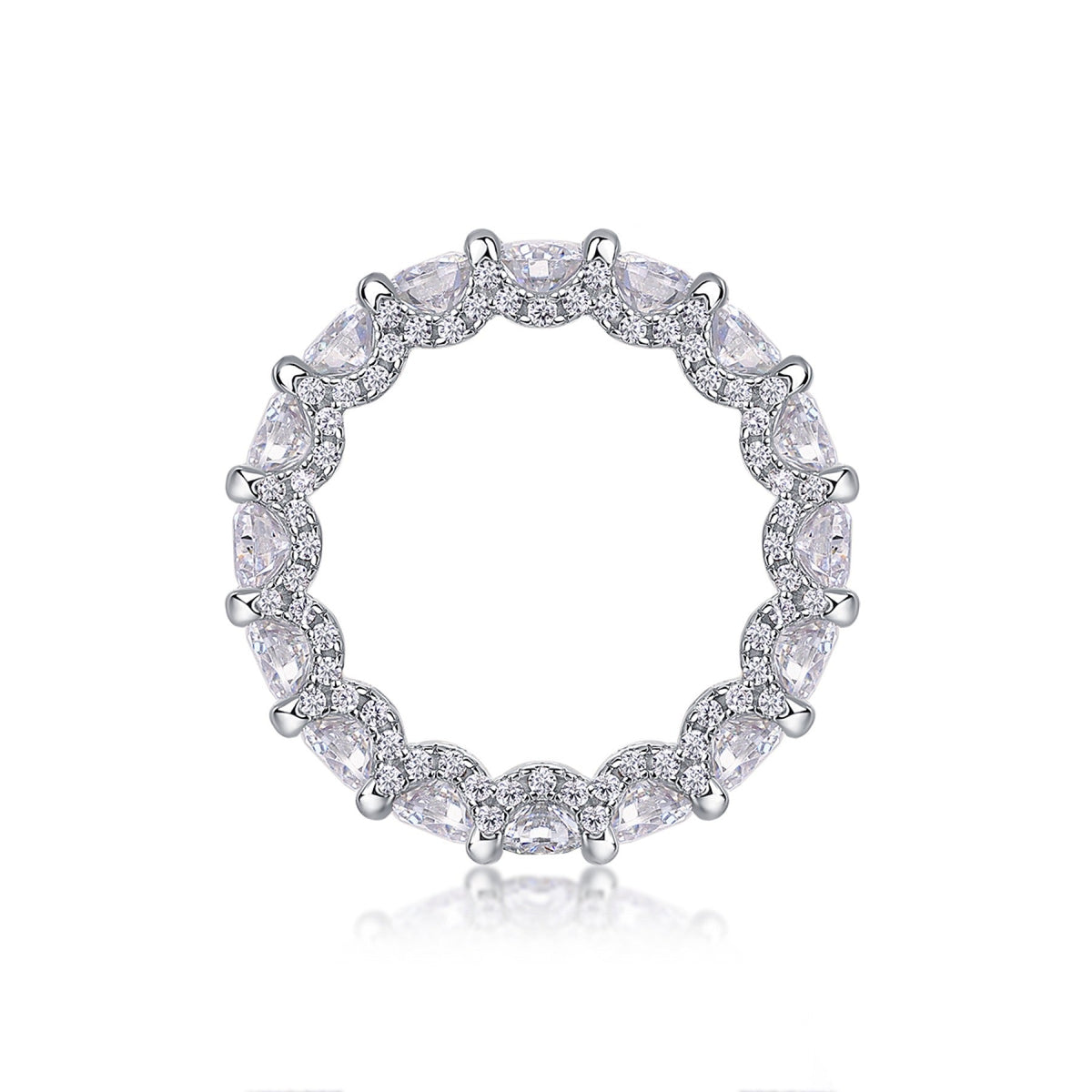 Ferris Moissanite Eternity Band Ring in Sterling Silver