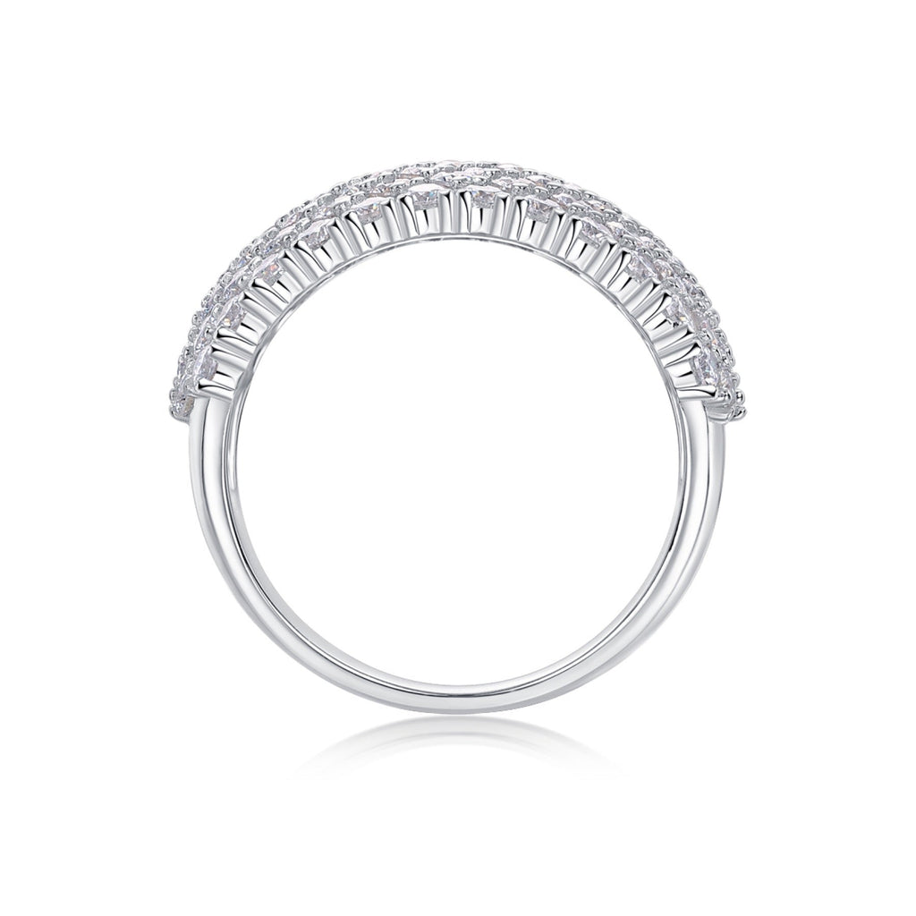 Vivid Moissanite Band Ring in Sterling Silver