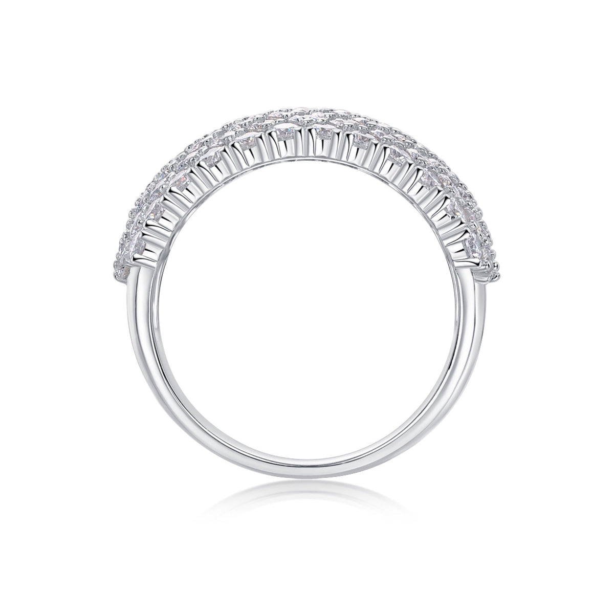 Vivid Moissanite Band Ring in Sterling Silver