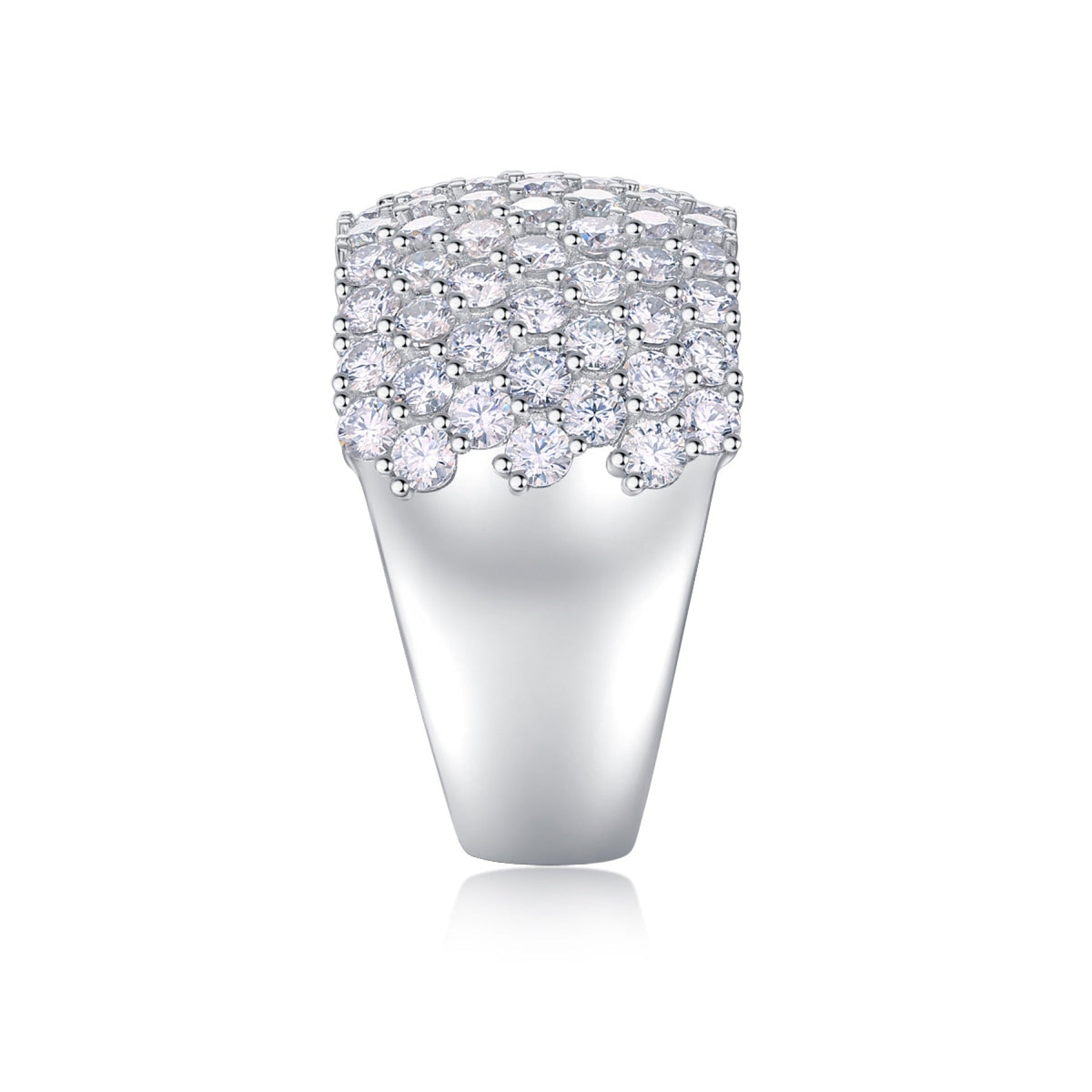 Vivid Moissanite Band Ring in Sterling Silver