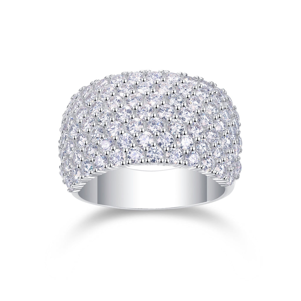 Vivid Moissanite Band Ring in Sterling Silver