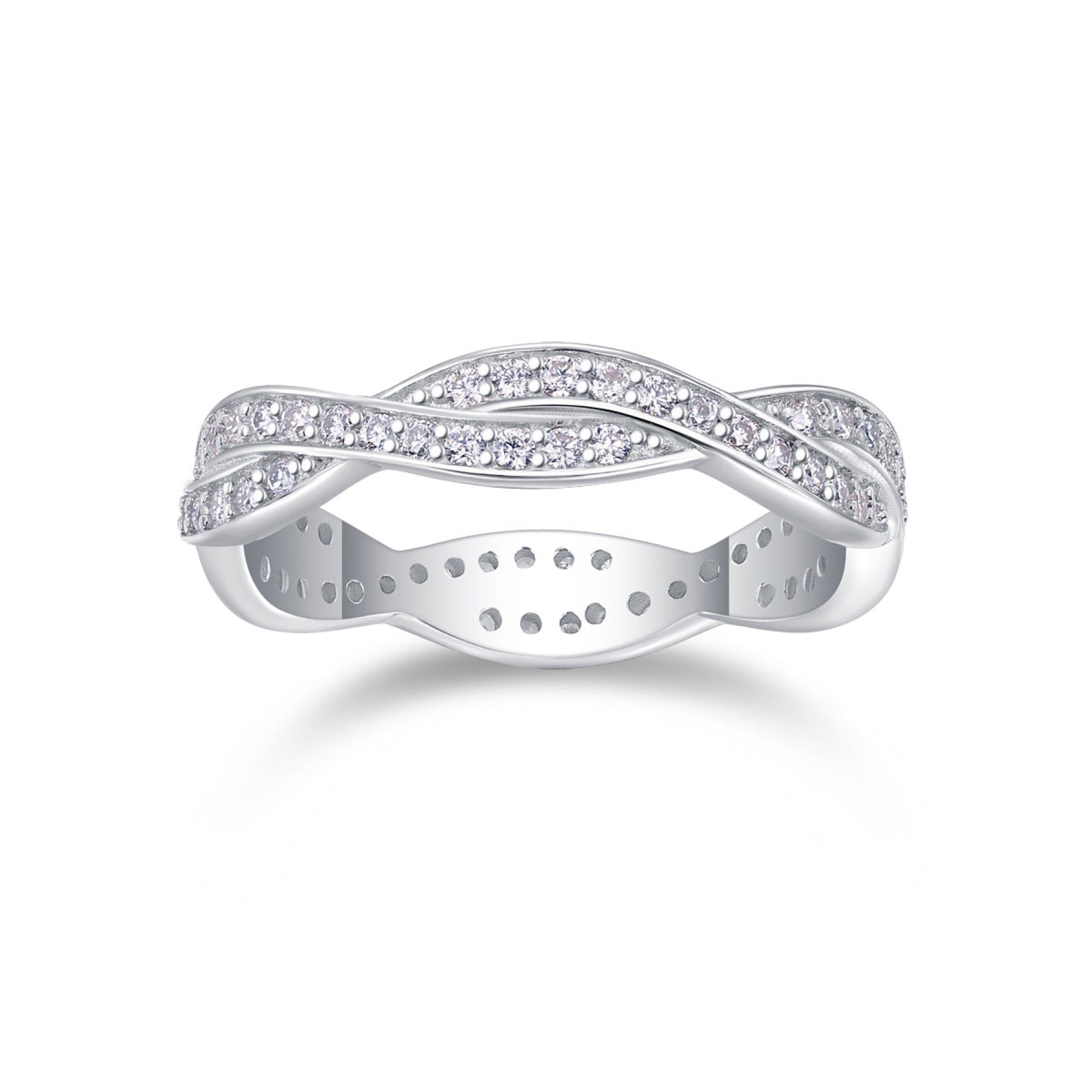 Dreamy Moissanite Band Ring in Sterling Silver