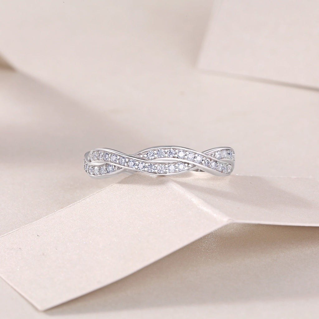 Dreamy Moissanite Band Ring in Sterling Silver