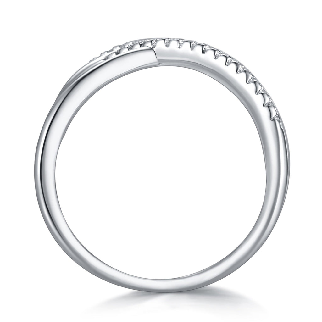 Gyre Moissanite Band Ring in Sterling Silver