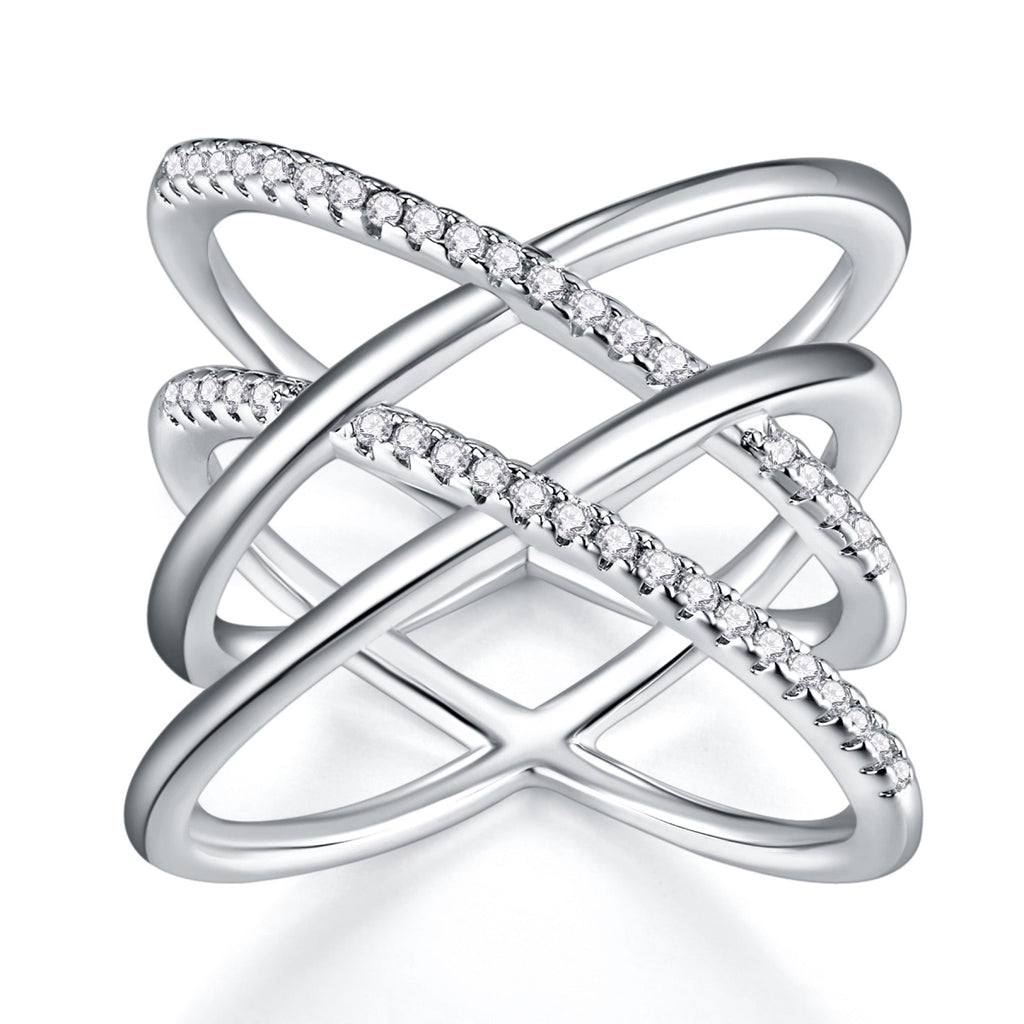 Gyre Moissanite Band Ring in Sterling Silver