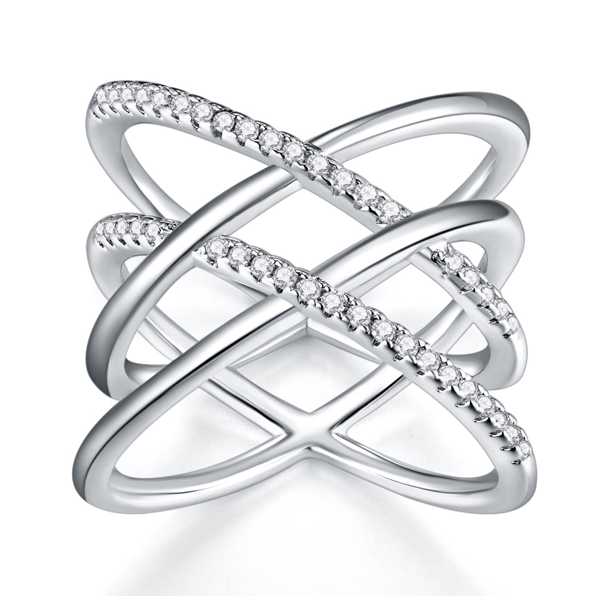 Gyre Moissanite Band Ring in Sterling Silver