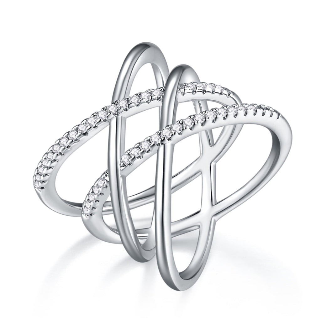 Gyre Moissanite Band Ring in Sterling Silver