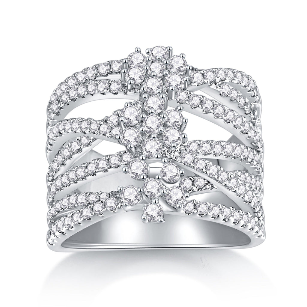Winter Moissanite Band Ring in Sterling Silver