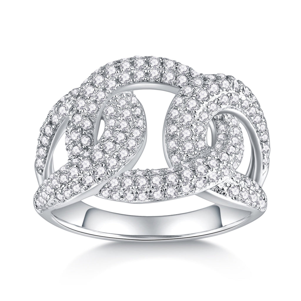 Borealis Moissanite Band Ring in Sterling Silver