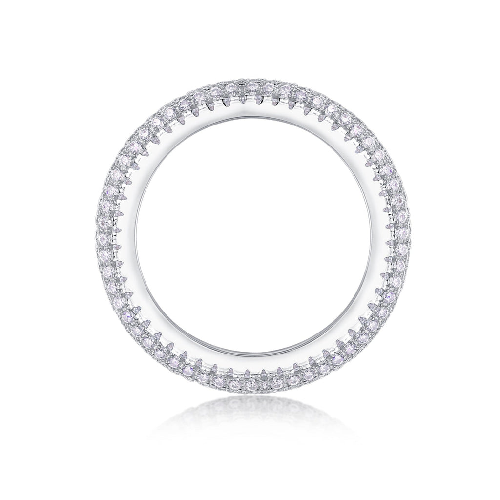 Moonshadow Moissanite Band Ring in Sterling Silver