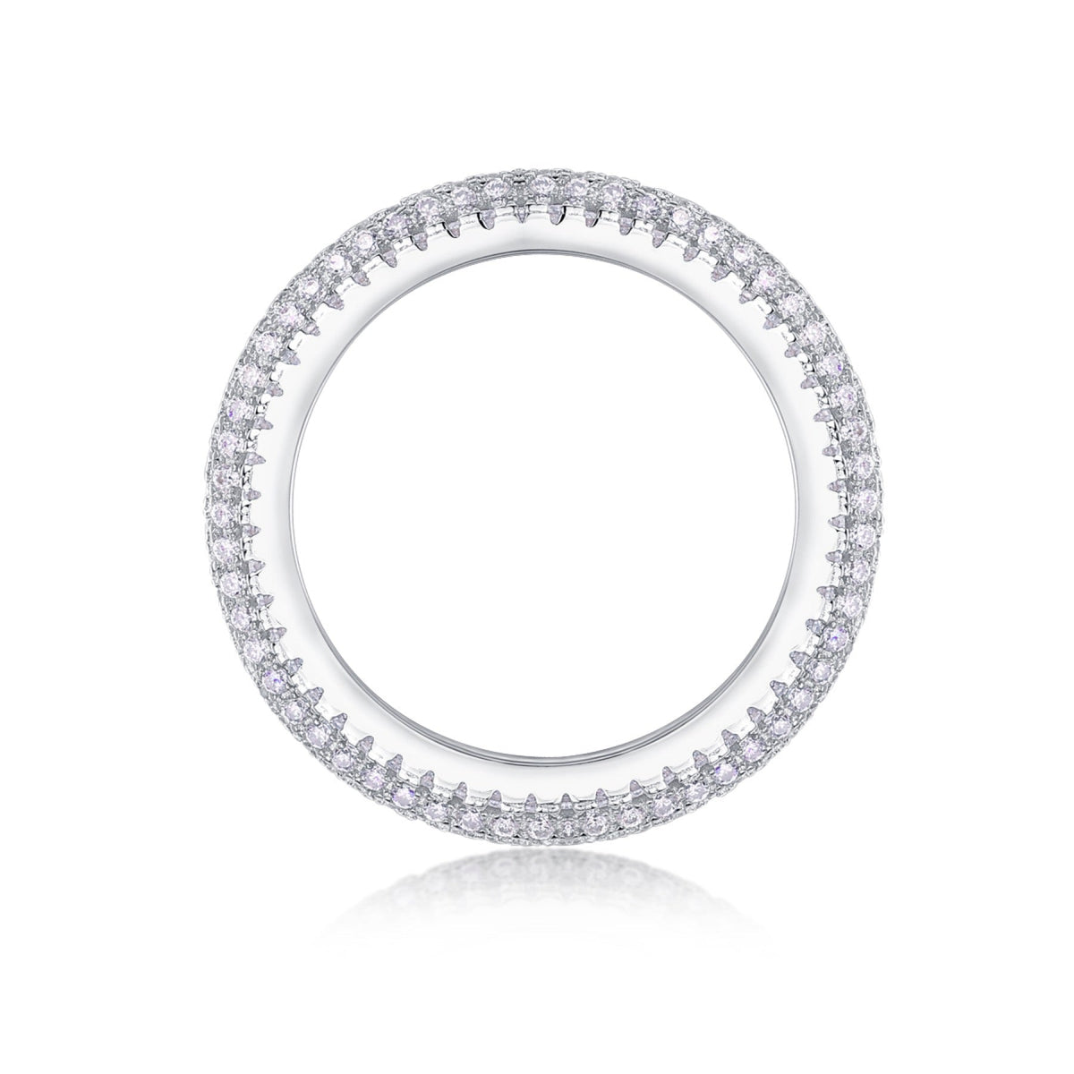 Moonshadow Moissanite Band Ring in Sterling Silver