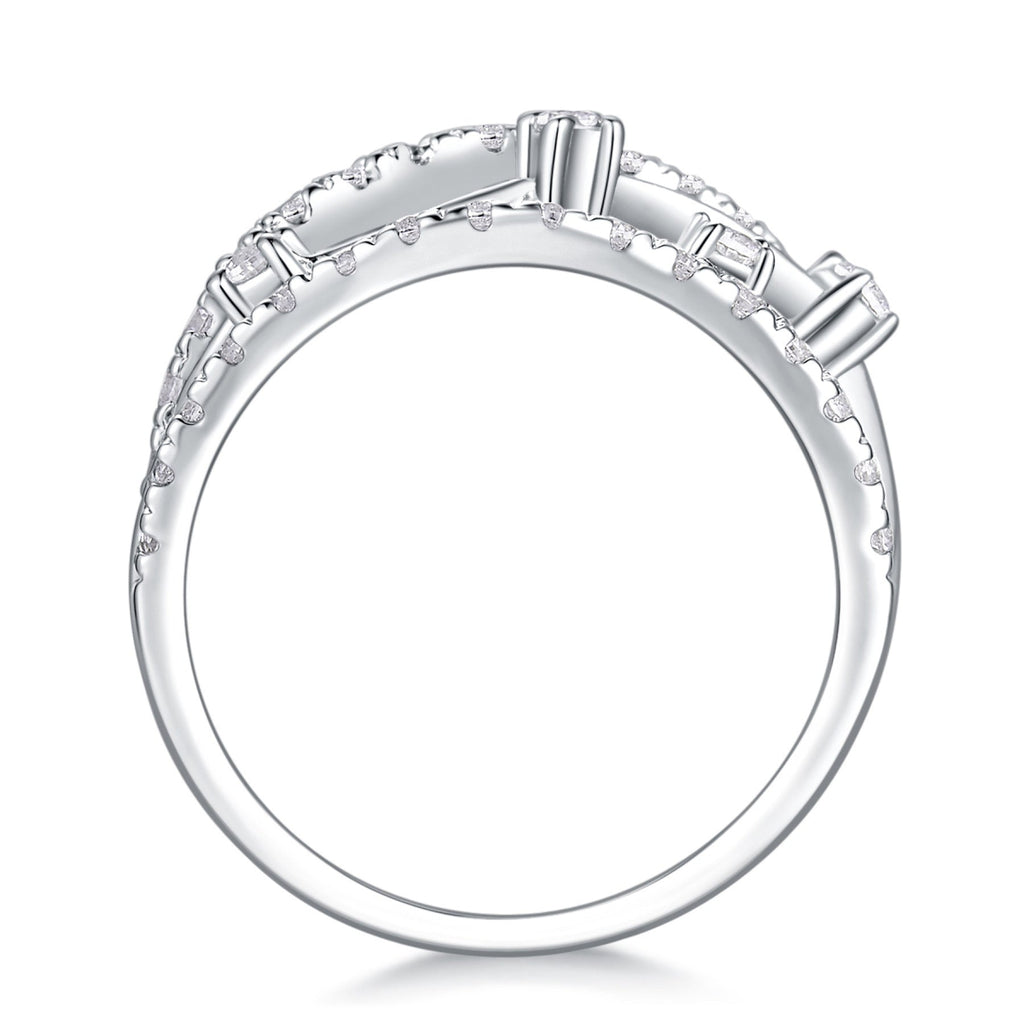 Ark Moissanite Band Ring in Sterling Silver