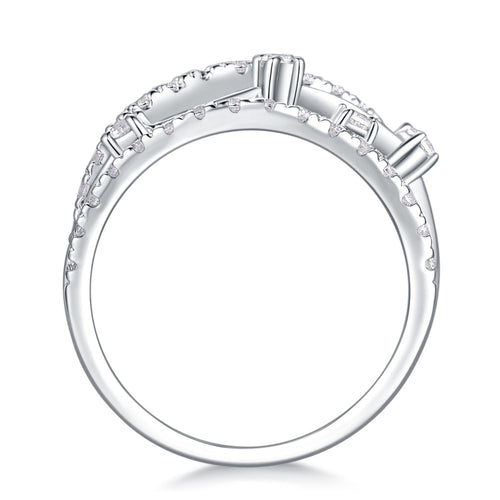 Ark Moissanite Band Ring in Sterling Silver