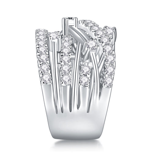 Ark Moissanite Band Ring in Sterling Silver