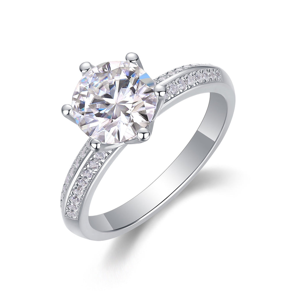 Bliss 2 Carat Moissanite Solitaire Ring in Sterling Silver