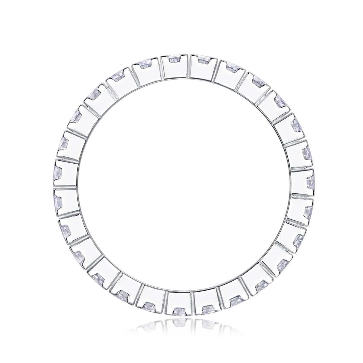 Starbeam Moissanite Eternity Band Ring in Sterling Silver