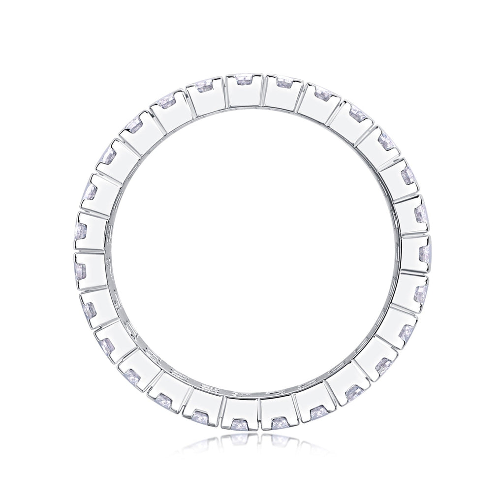 Waterlight Moissanite Eternity Band Ring in Sterling Silver