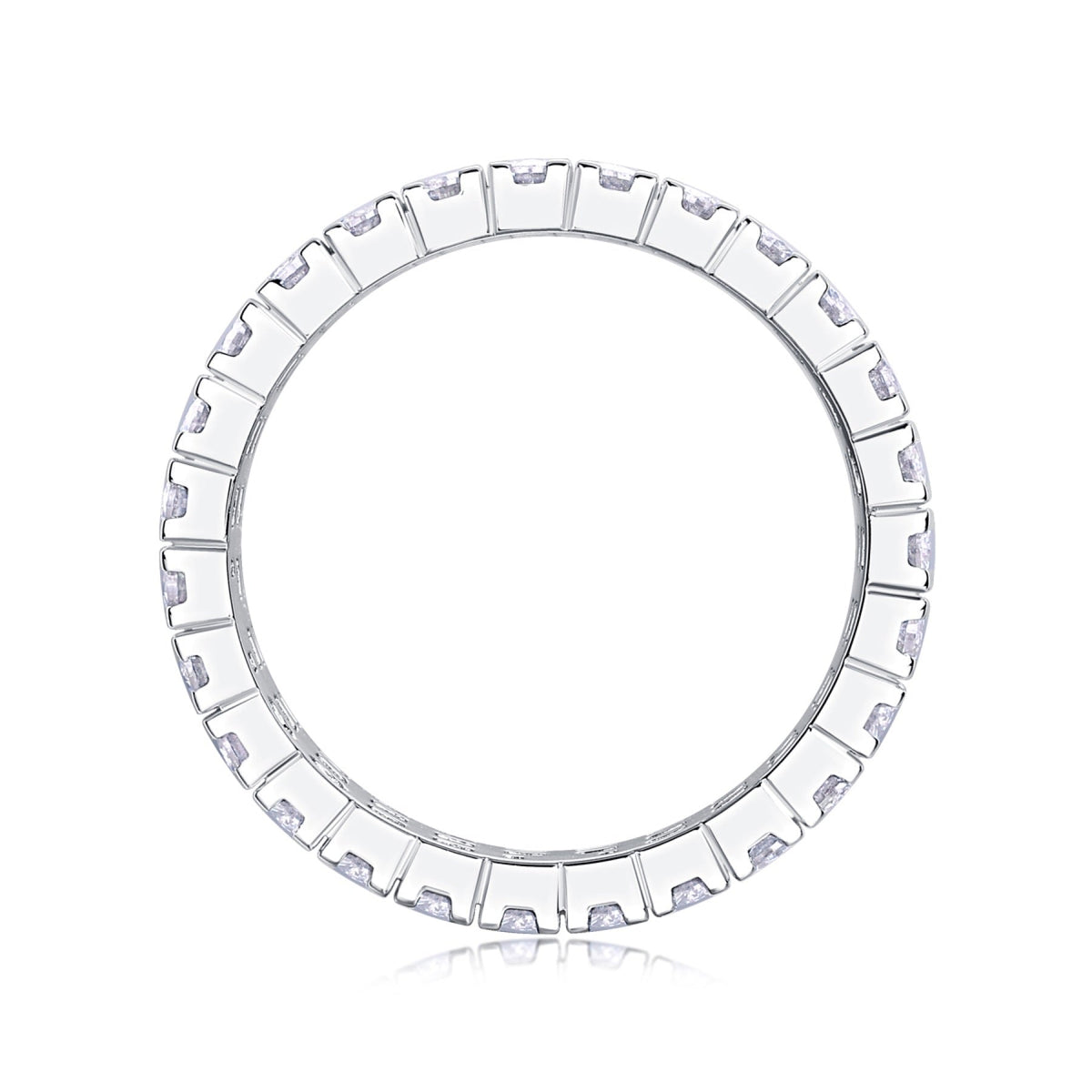 Waterlight Moissanite Eternity Band Ring in Sterling Silver