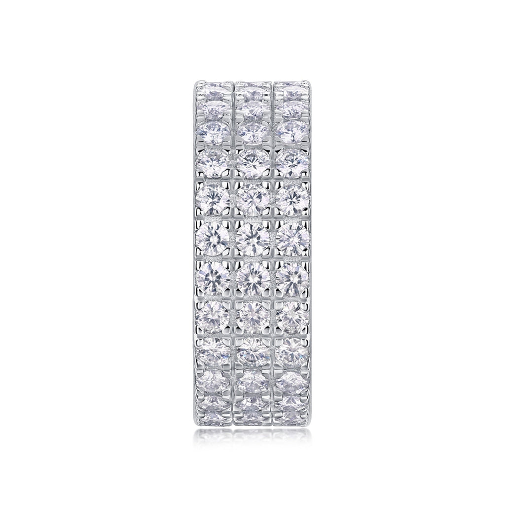 Waterlight Moissanite Eternity Band Ring in Sterling Silver