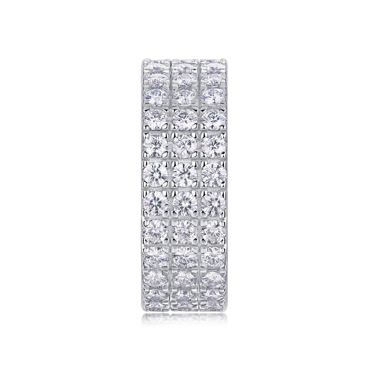 Waterlight Moissanite Eternity Band Ring in Sterling Silver