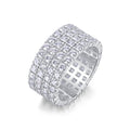Shimmerwave Moissanite Eternity Band Ring in Sterling Silver