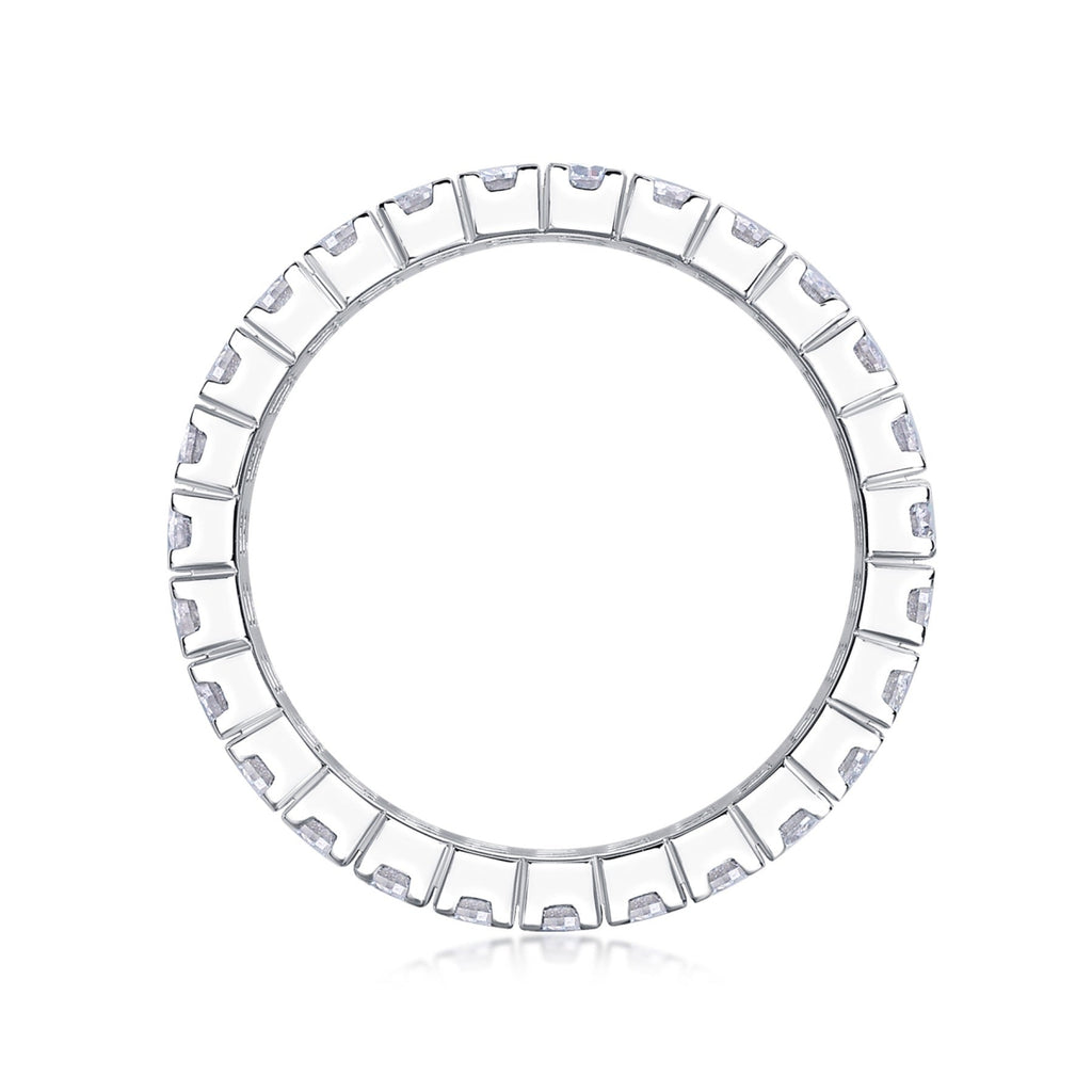 Shimmerwave Moissanite Eternity Band Ring in Sterling Silver