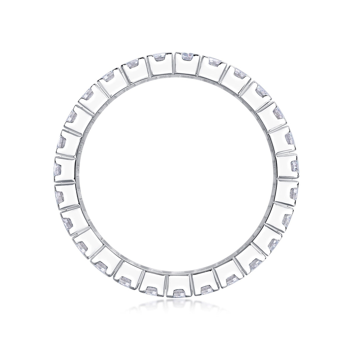 Shimmerwave Moissanite Eternity Band Ring in Sterling Silver