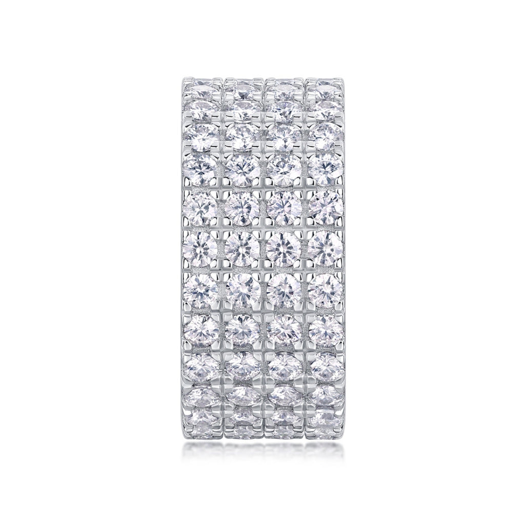 Shimmerwave Moissanite Eternity Band Ring in Sterling Silver