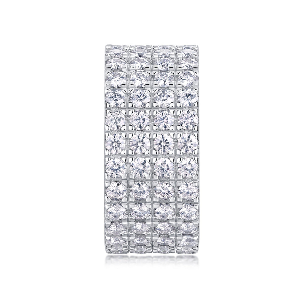 Shimmerwave Moissanite Eternity Band Ring in Sterling Silver