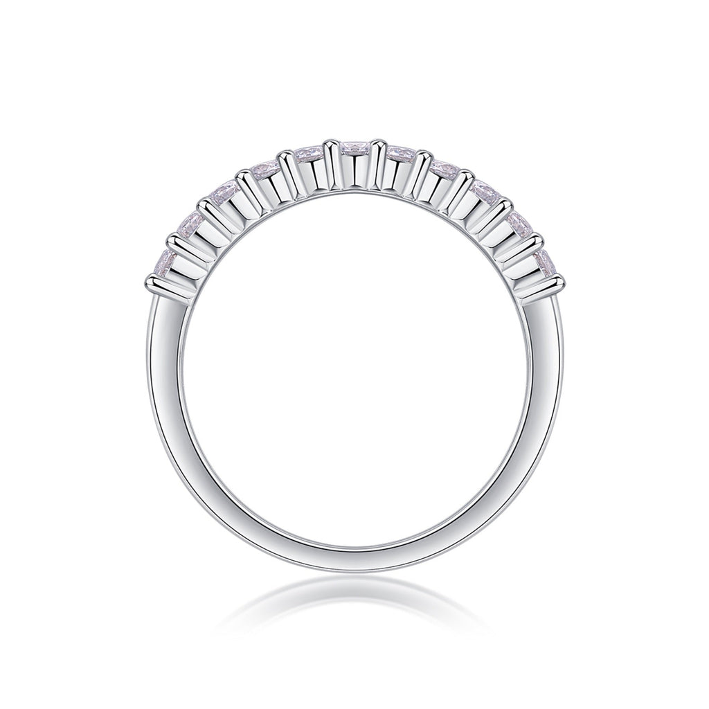 Trajectory Moissanite Band Ring in Sterling Silver