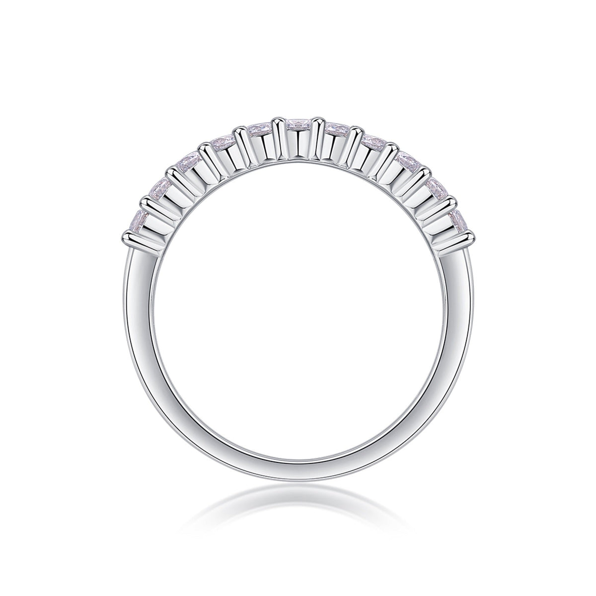 Trajectory Moissanite Band Ring in Sterling Silver
