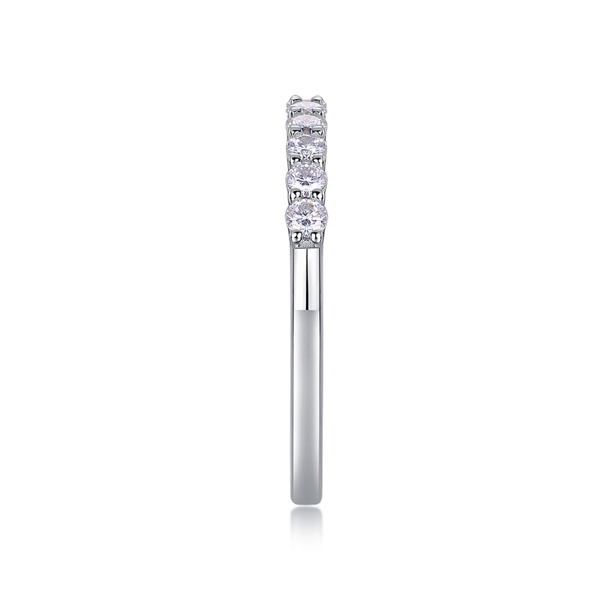Trajectory Moissanite Band Ring in Sterling Silver