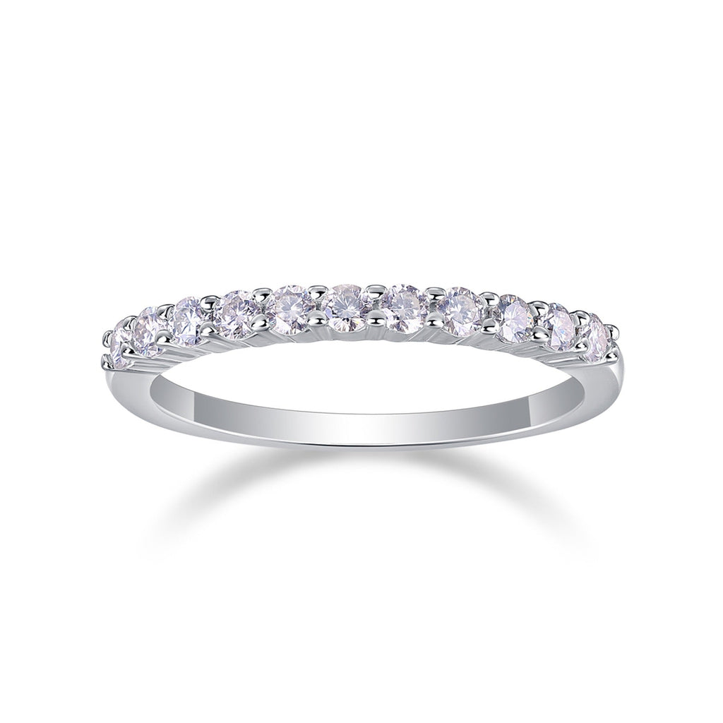 Trajectory Moissanite Band Ring in Sterling Silver
