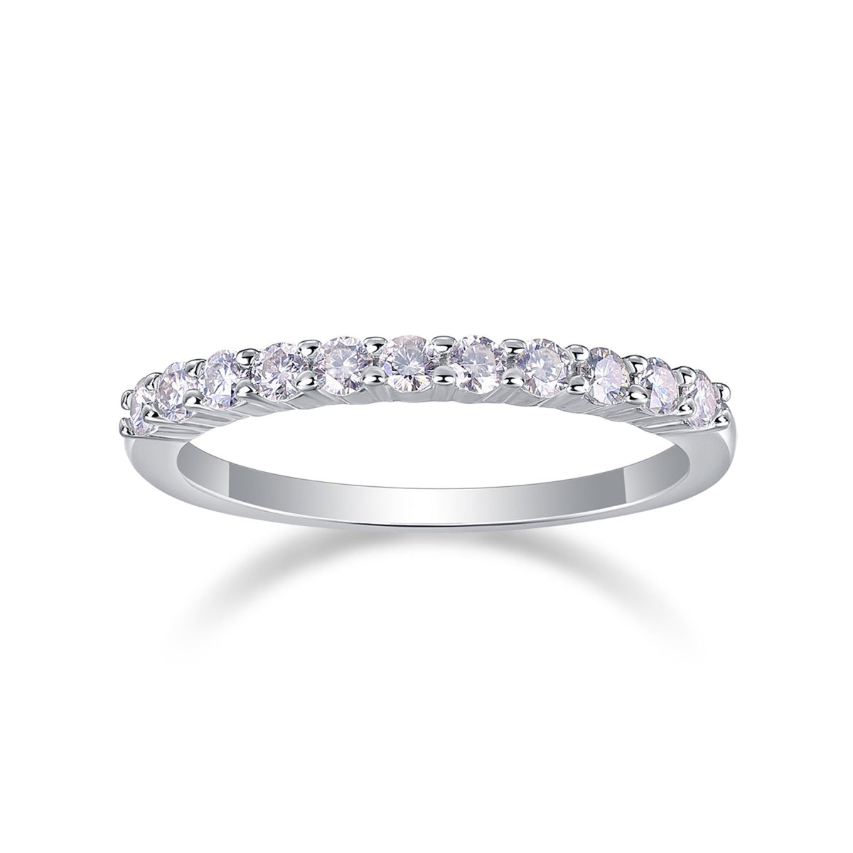 Trajectory Moissanite Band Ring in Sterling Silver