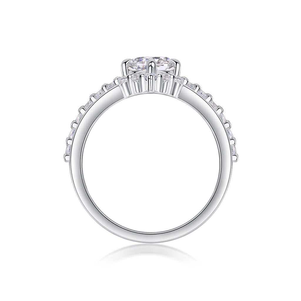 Crownlove Moissanite Band Ring in Sterling Silver