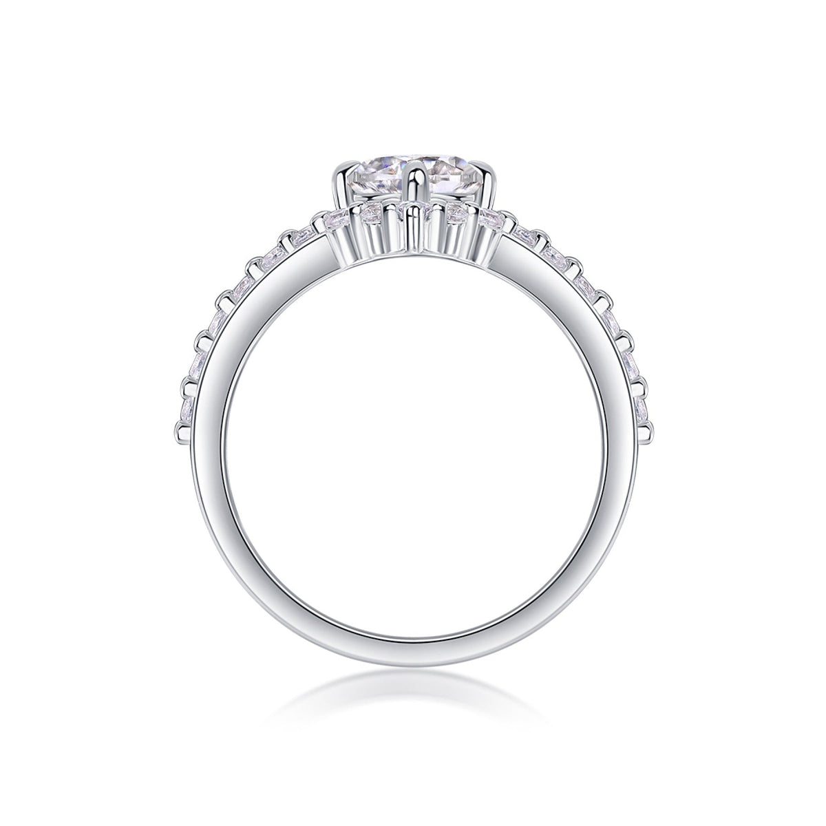 Crownlove Moissanite Band Ring in Sterling Silver
