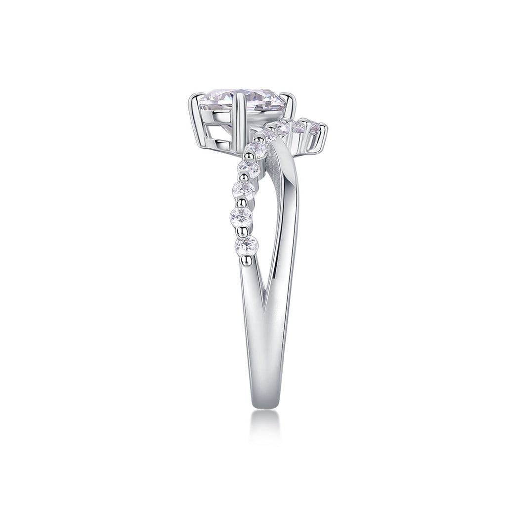 Crownlove Moissanite Band Ring in Sterling Silver
