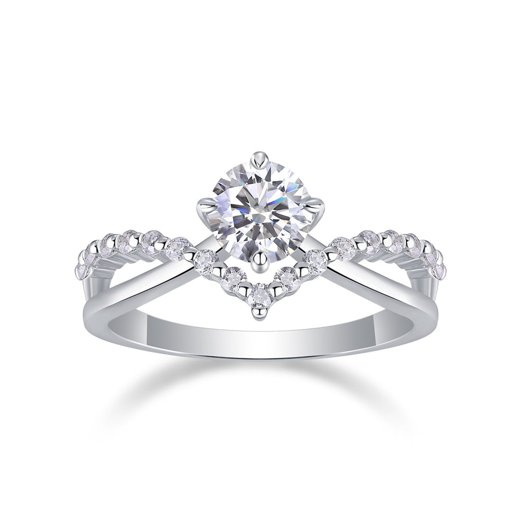 Crownlove Moissanite Band Ring in Sterling Silver