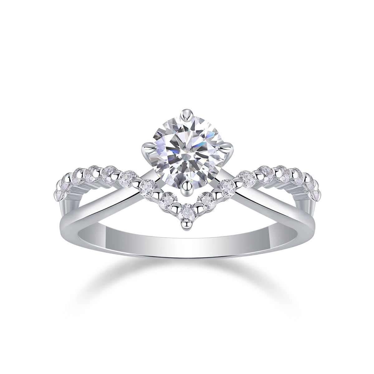 Crownlove Moissanite Band Ring in Sterling Silver