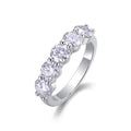 Tercet Moissanite Five-Stone Ring in Sterling Silver