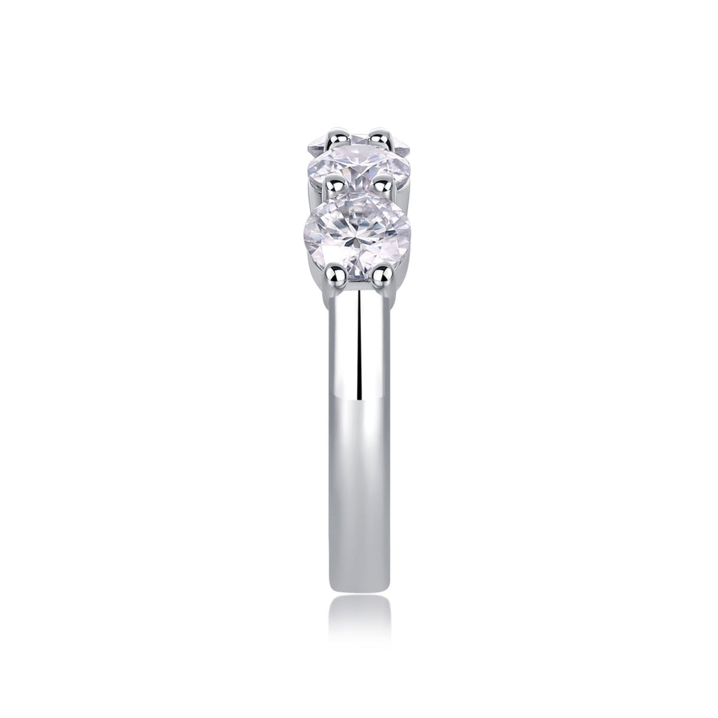 Tercet Moissanite Five-Stone Ring in Sterling Silver