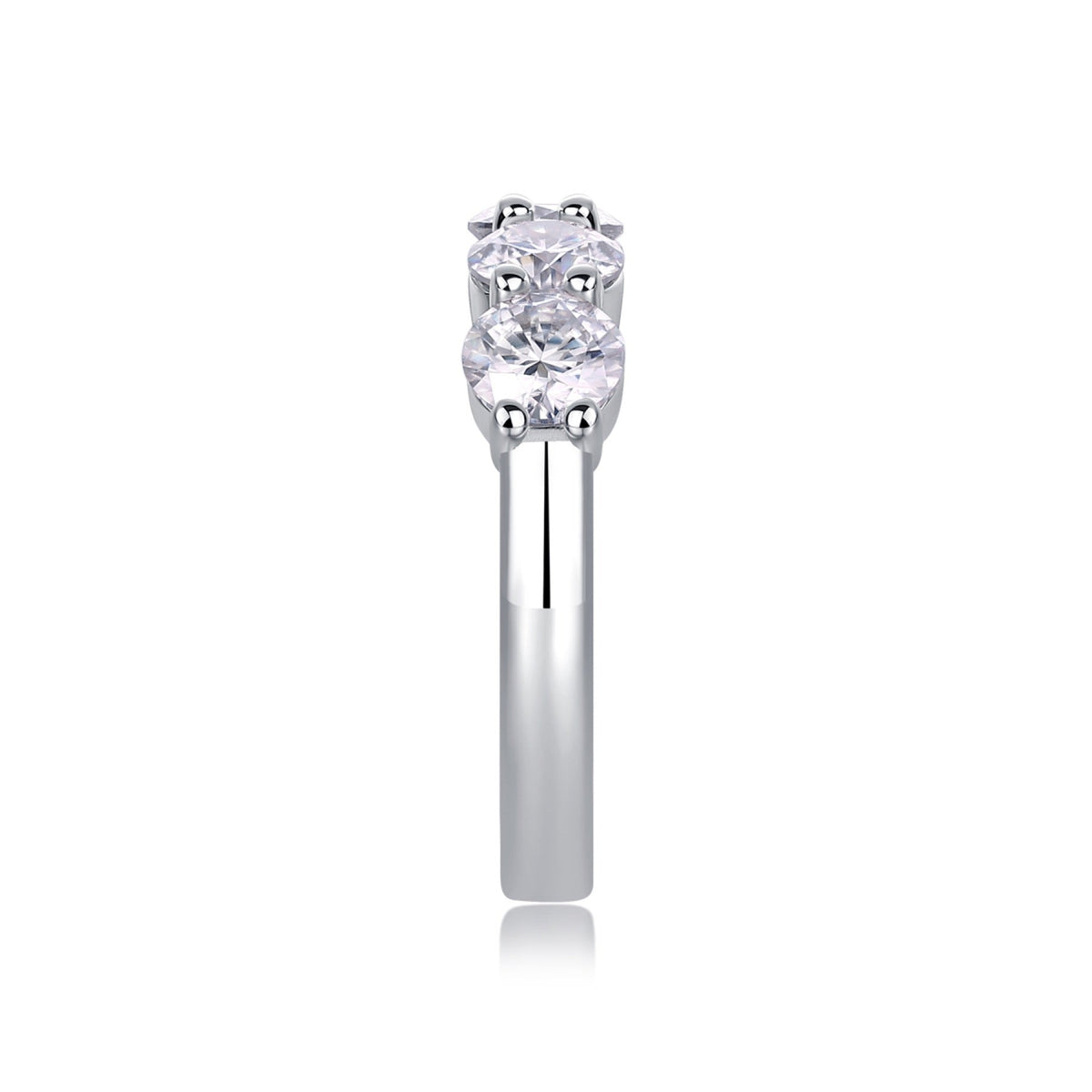Tercet Moissanite Five-Stone Ring in Sterling Silver