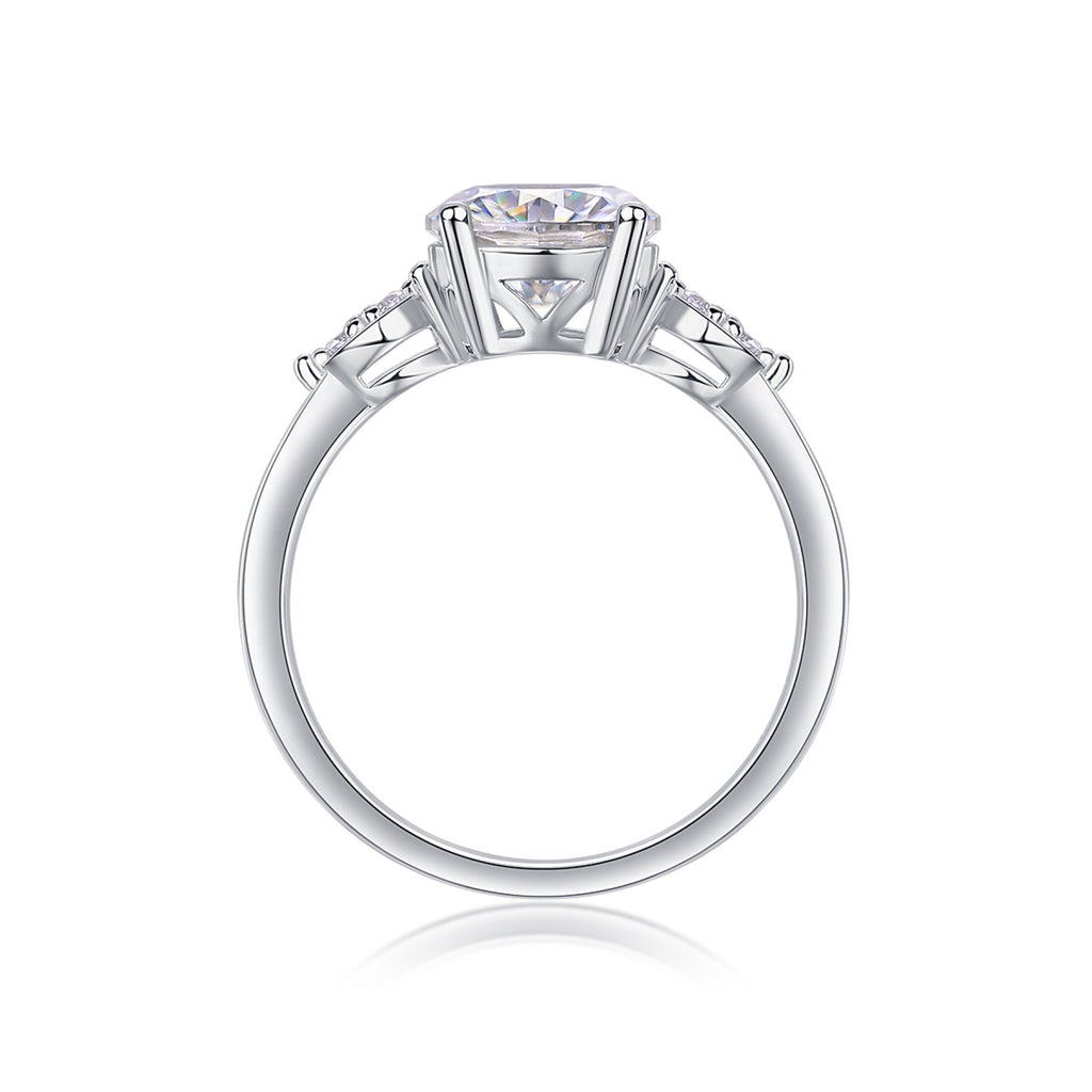 Leap 2 Carat Moissanite Solitaire Ring in Sterling Silver