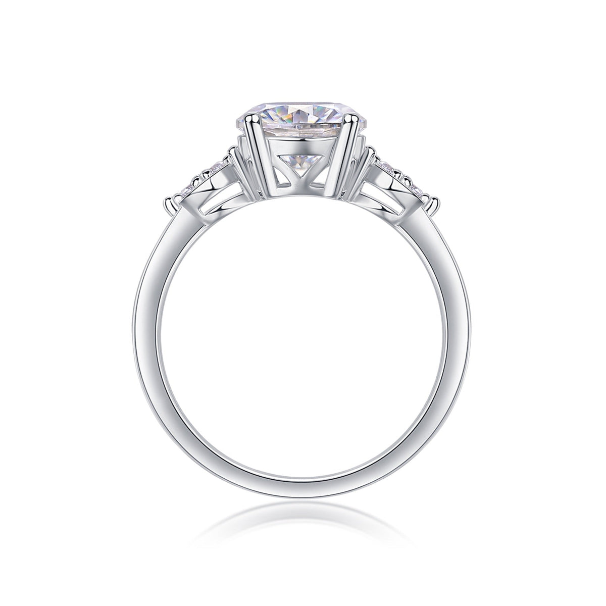Leap 2 Carat Moissanite Solitaire Ring in Sterling Silver