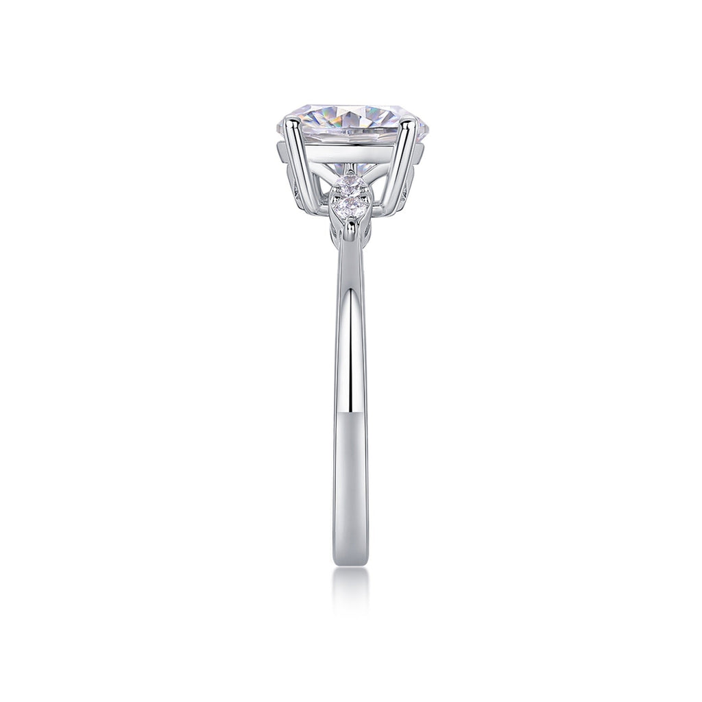 Leap 2 Carat Moissanite Solitaire Ring in Sterling Silver
